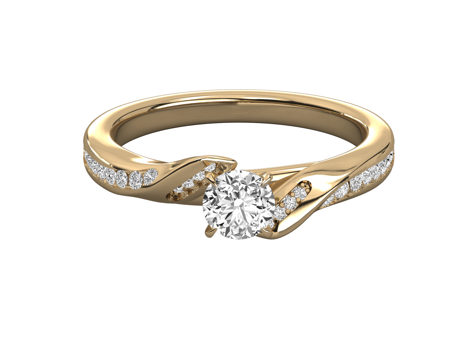 10K GOLD SOLITAIRE LAB GROWN DIAMOND LADIES  RING.