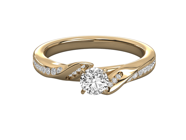 10K GOLD SOLITAIRE LAB GROWN DIAMOND LADIES  RING.