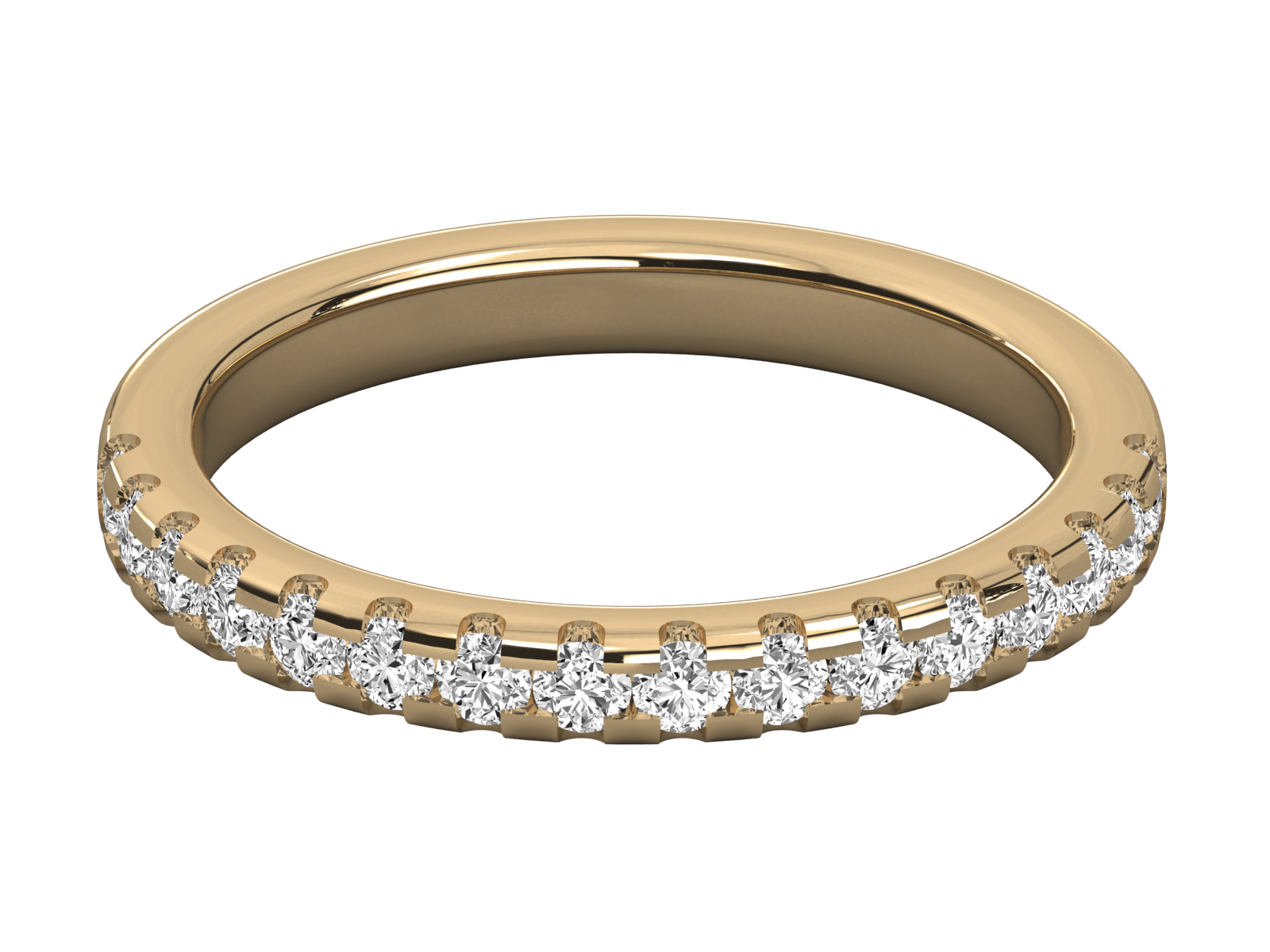 10K GOLD  LAB GROWN DIAMOND LADIES BAND RING.