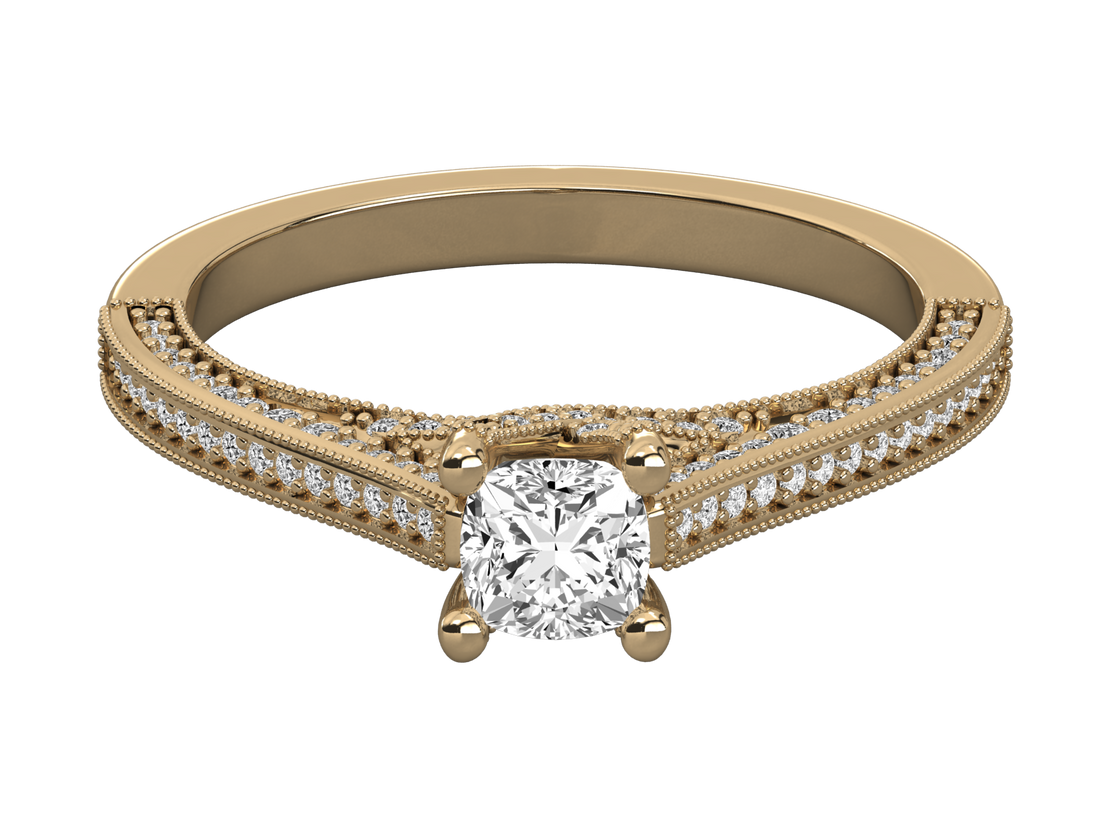10K GOLD SOLITAIRE LAB GROWN DIAMOND LADIES  RING.