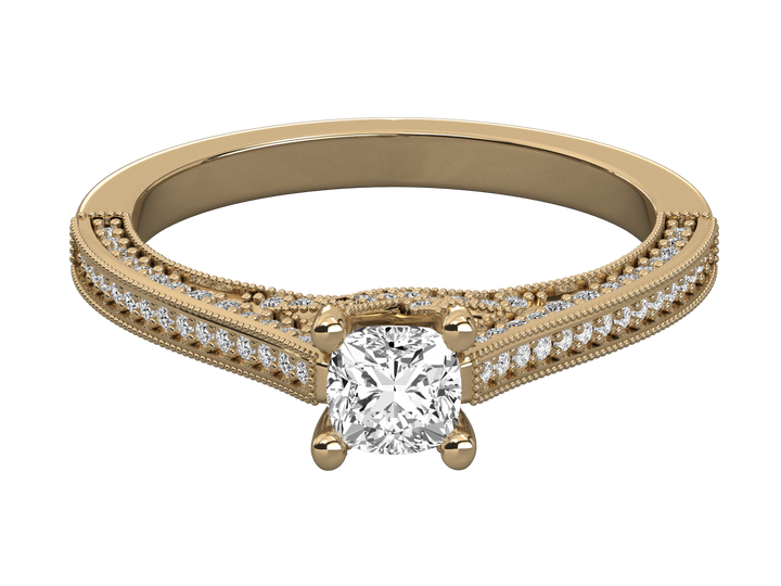 10K GOLD SOLITAIRE LAB GROWN DIAMOND LADIES  RING.