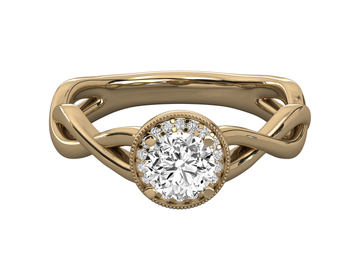 10K GOLD SOLITAIRE ROUND DIAMOND LADIES BRILLIANT RING.