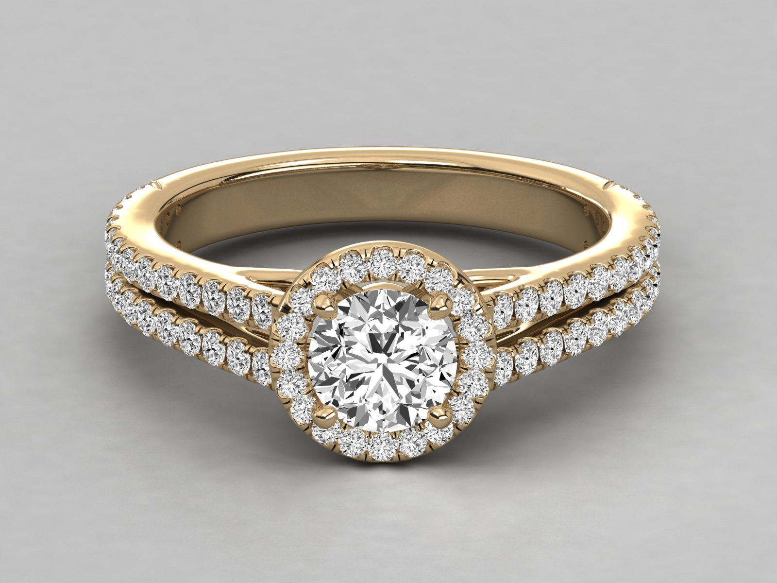 9K GOLD SOLITAIRE LAB GROWN DIAMOND LADIES  RING.