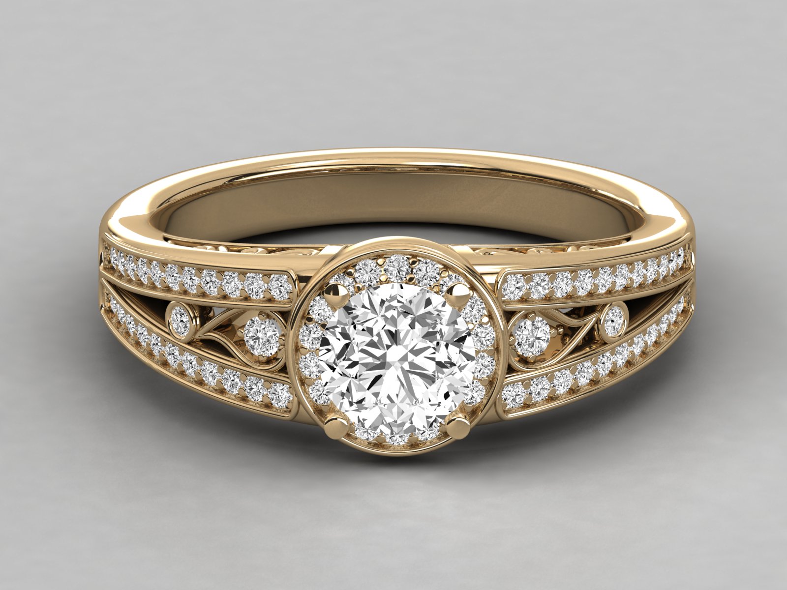 DIAMOND RING 18K GOLD SOLITAIRE  DIAMOND LADIES  RING.