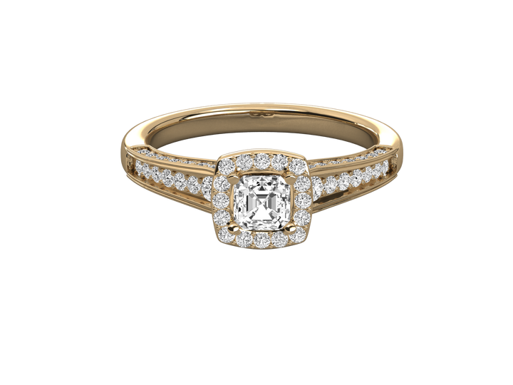 10K GOLD SOLITAIRE LAB GROWN DIAMOND LADIES  RING.
