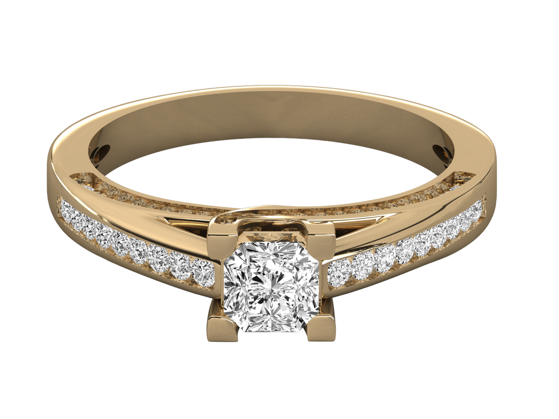 10K GOLD SOLITAIRE  LAB GROWN DIAMOND LADIES RING.
