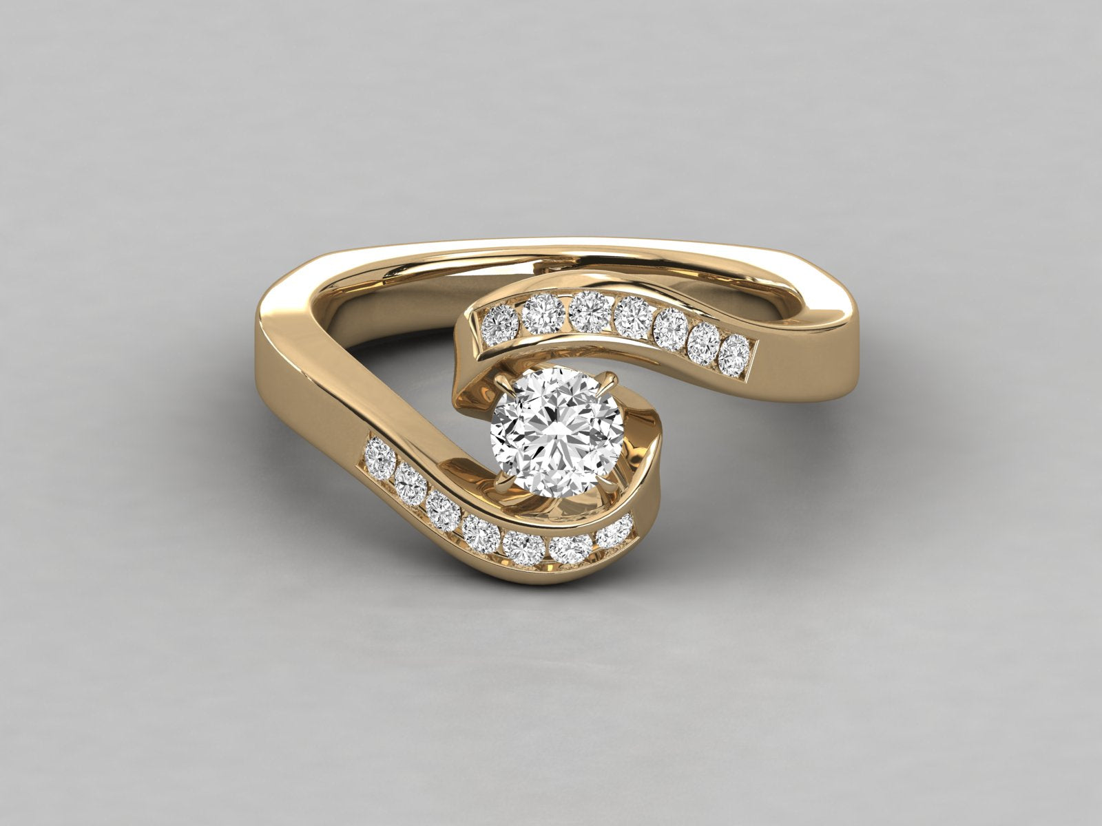 10K GOLD SOLITAIRE  LAB GROWN DIAMOND LADIES  RING.