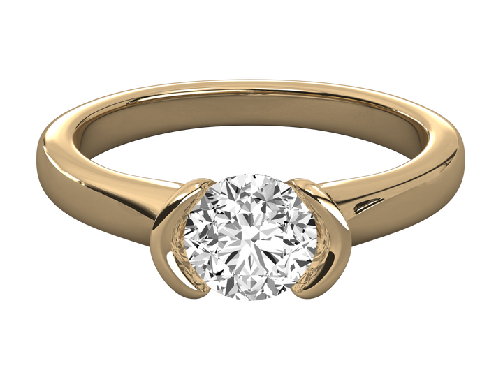 10K GOLD SOLITAIRE LAB GROWN DIAMOND LADIES  RING.