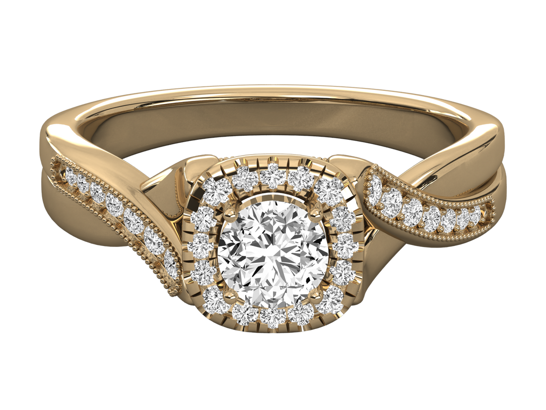 10K GOLD SOLITAIRE LAB GROWN DIAMOND LADIES  RING.