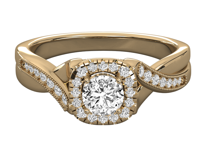 10K GOLD SOLITAIRE LAB GROWN DIAMOND LADIES  RING.