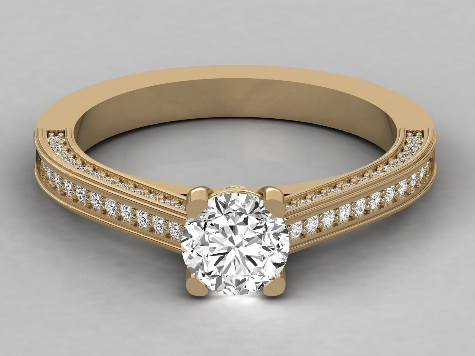 10K GOLD SOLITAIRE  LAB GROWN DIAMOND LADIES RING.