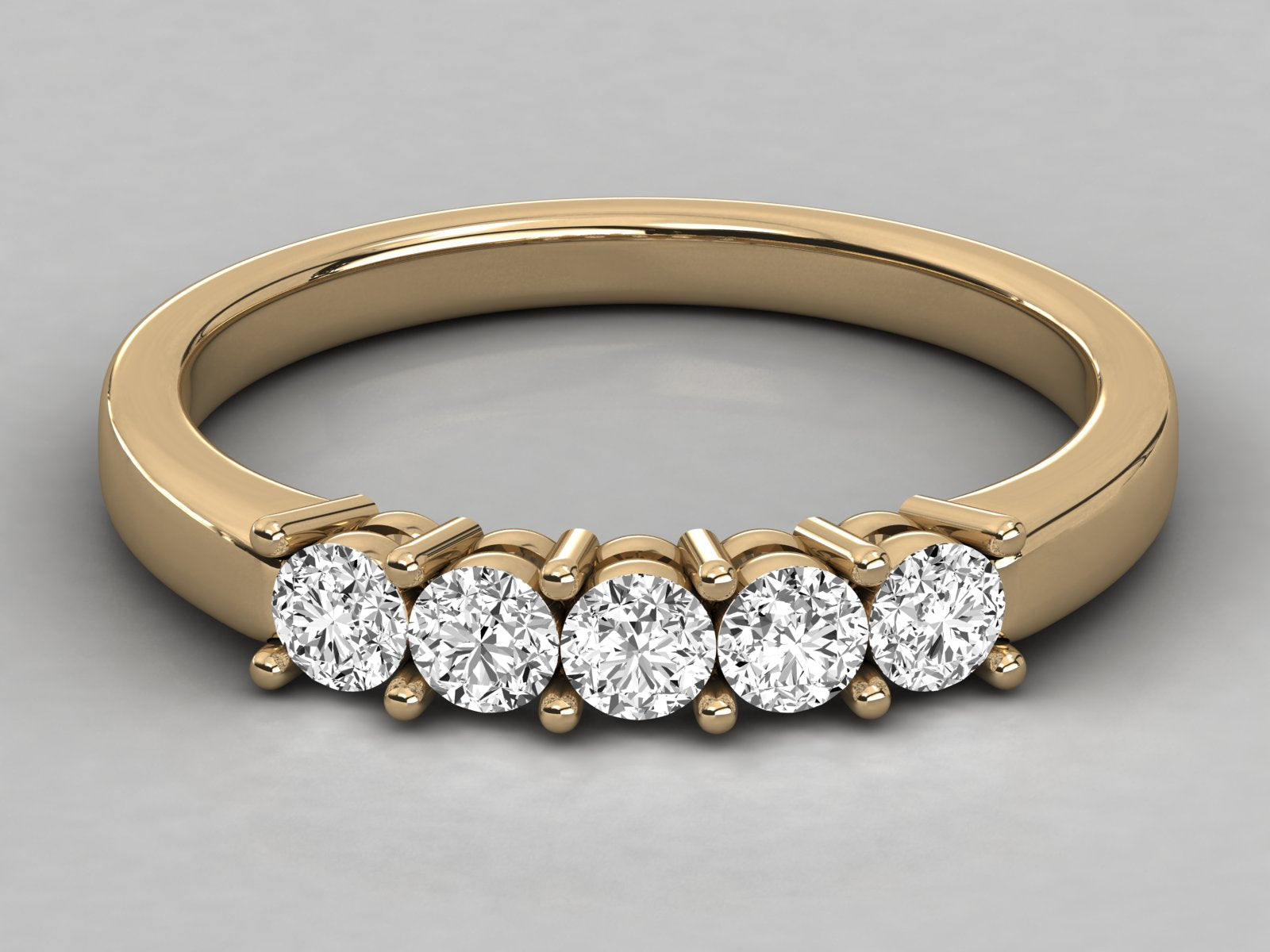 10K  LAB GROWN DIAMOND LADIES BRILLIANT BAND RING.