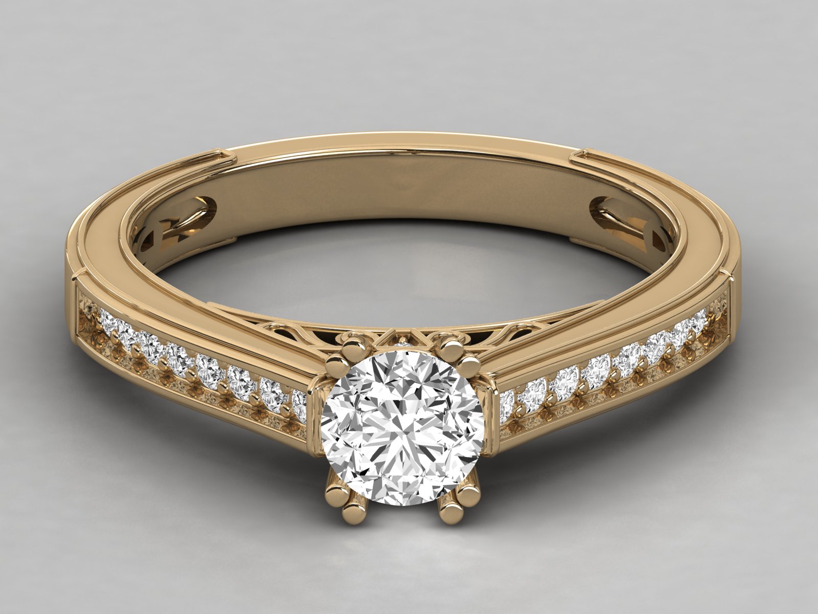 9K GOLD SOLITAIRE LAB GROWN DIAMOND LADIES  RING.
