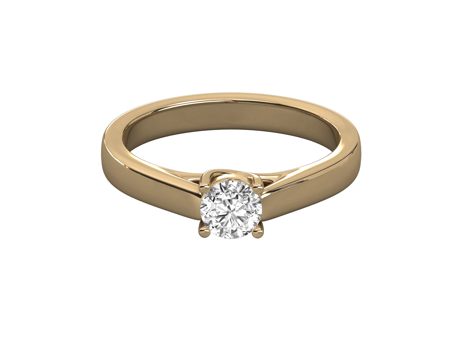 10K GOLD SOLITAIRE DIAMOND  BRILLIANT RING.