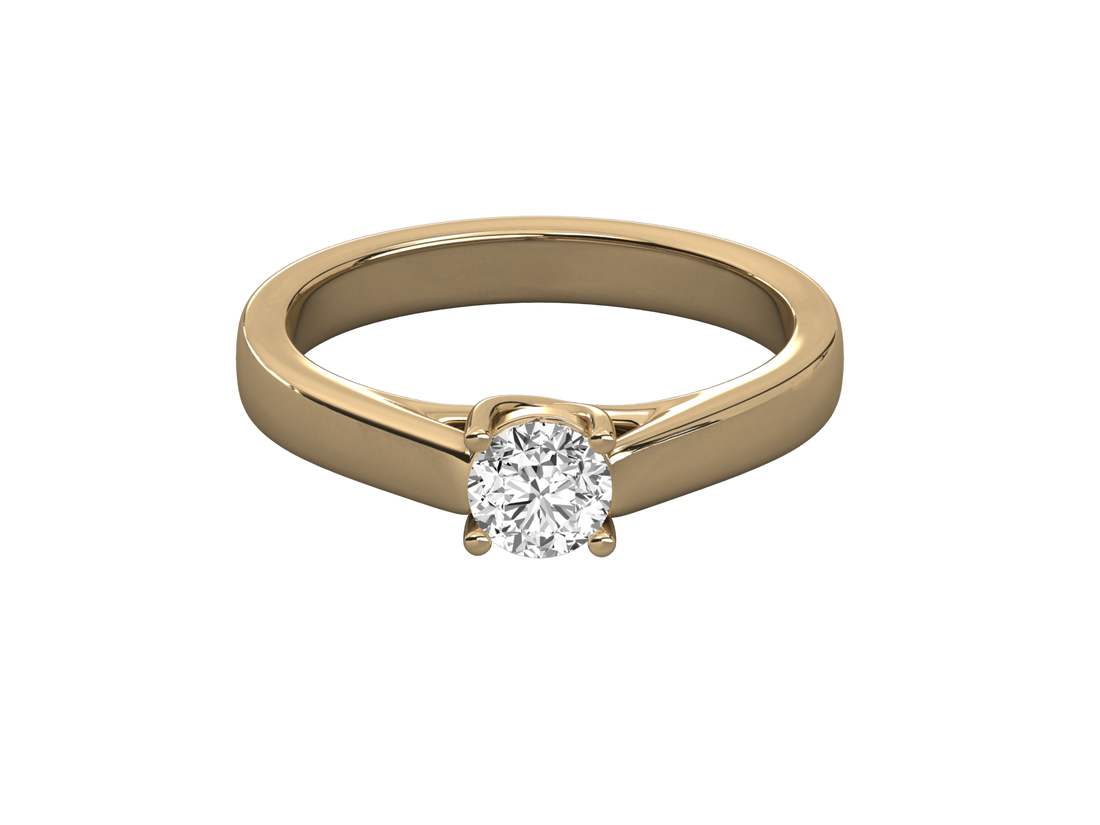 10K GOLD SOLITAIRE DIAMOND  BRILLIANT RING.