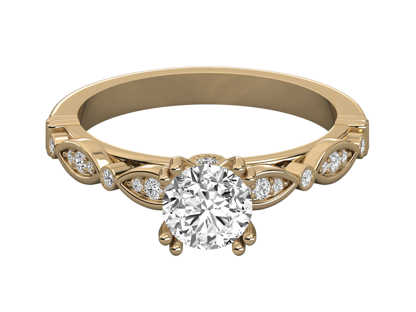 9K GOLD SOLITAIRE  LAB GROWN DIAMOND LADIES RING.