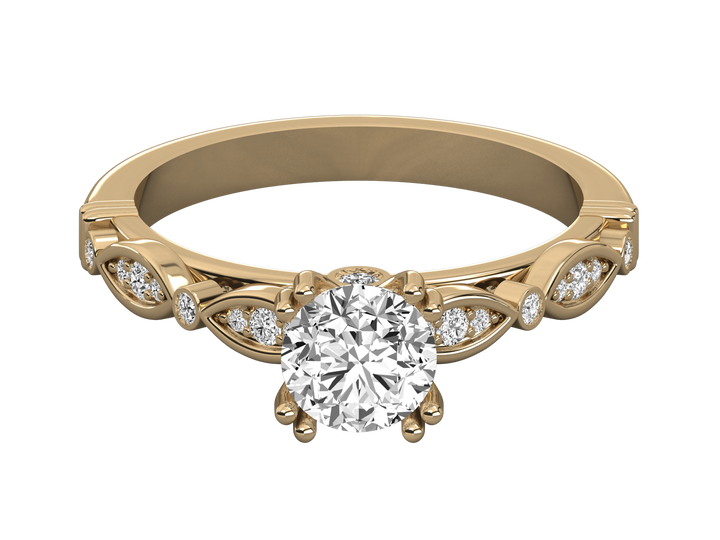 10K GOLD SOLITAIRE LAB GROWN DIAMOND LADIES RING.