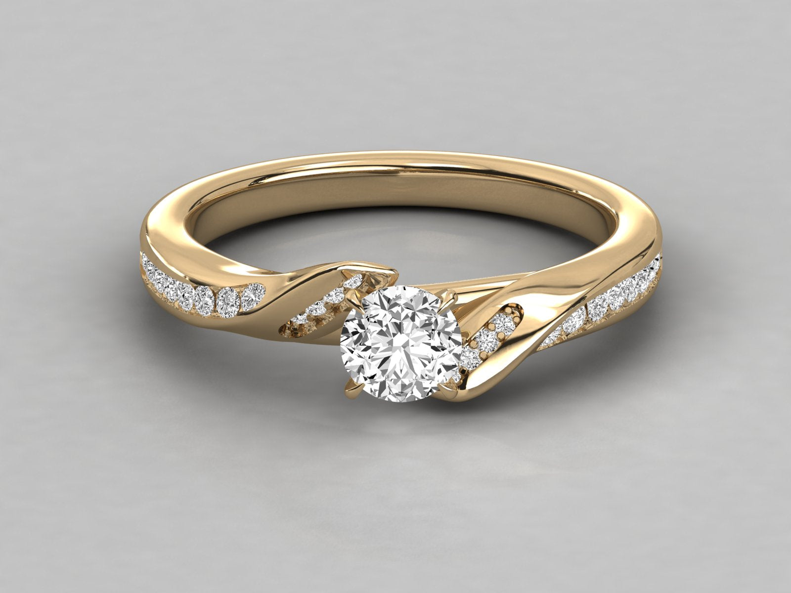 10K GOLD SOLITAIRE LAB GROWN DIAMOND LADIES  RING.
