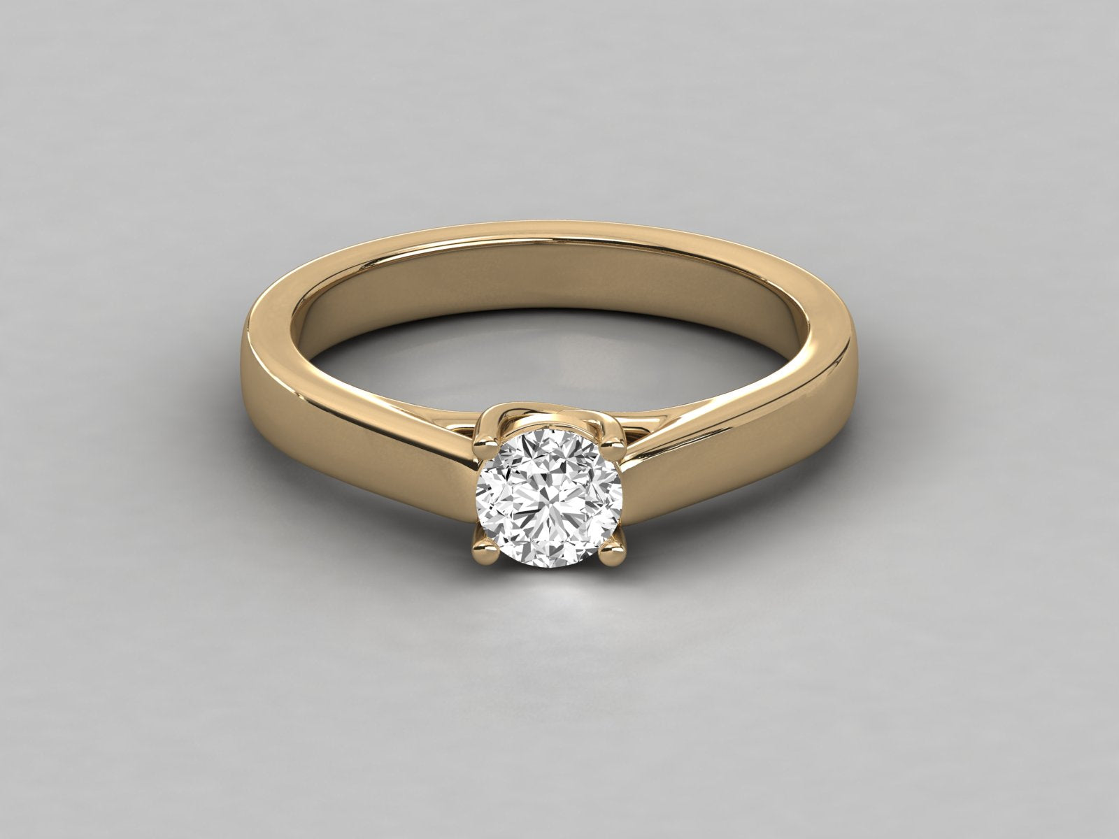 10K GOLD SOLITAIRE DIAMOND  BRILLIANT RING.