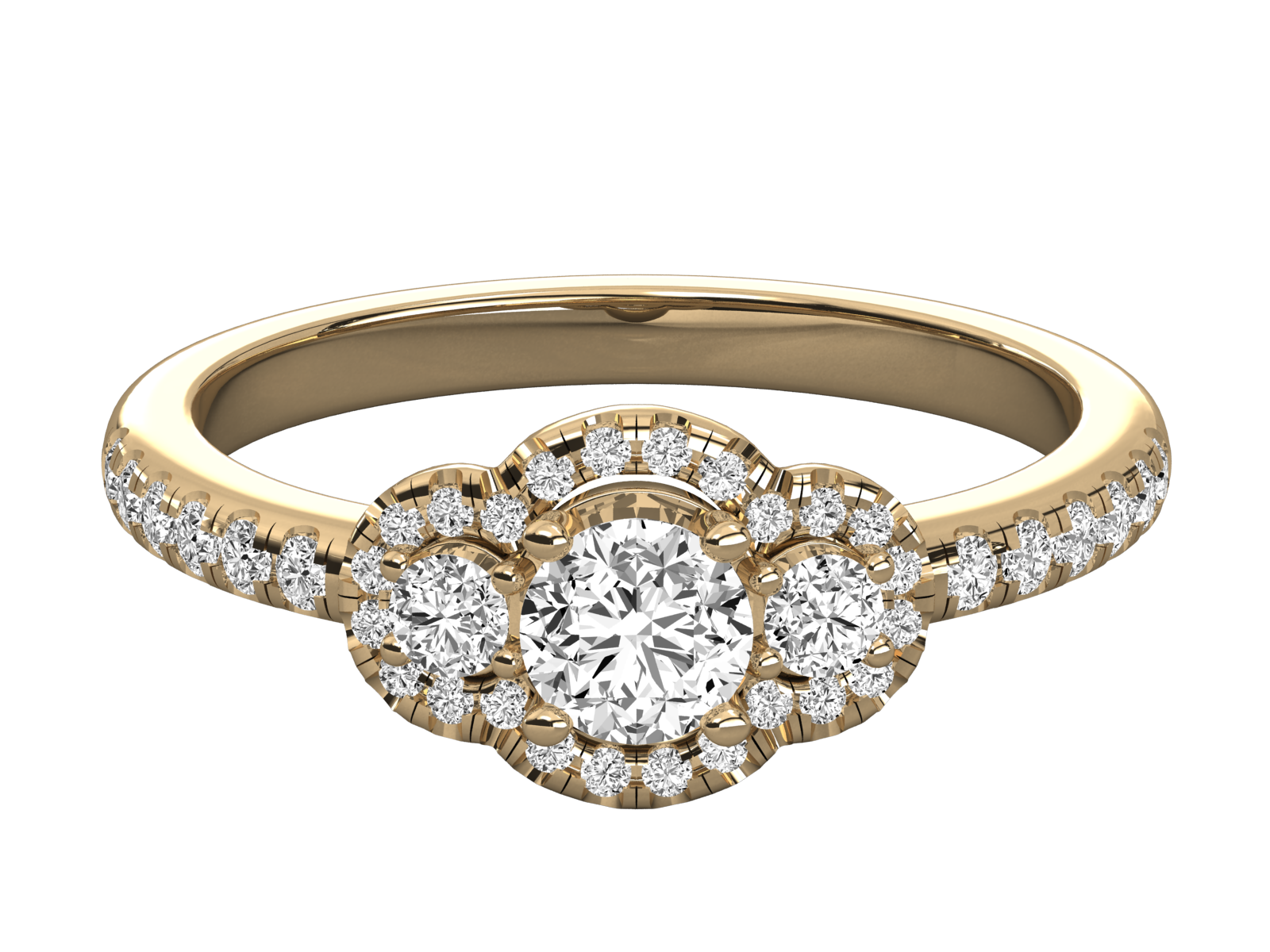 9K GOLD SOLITAIRE  LAB GROWN DIAMOND LADIES RING.