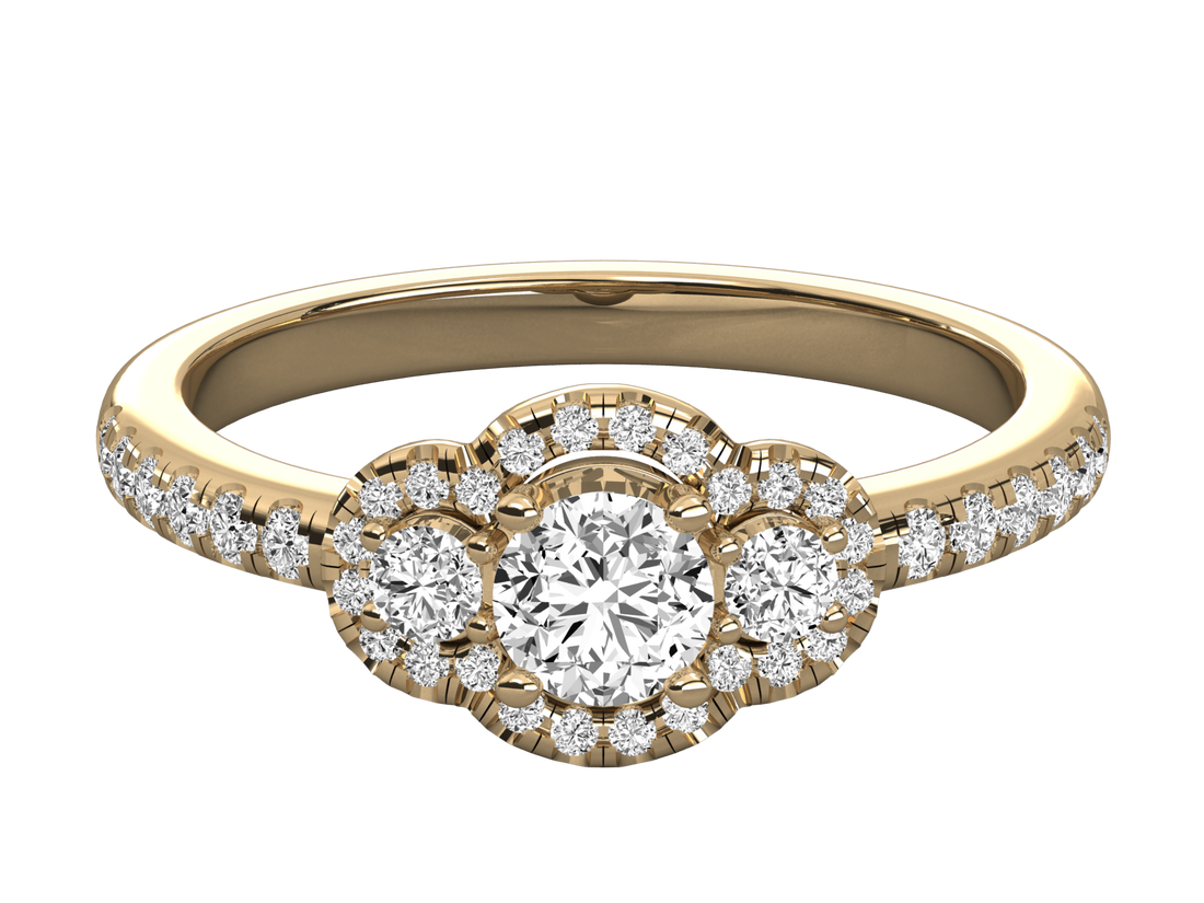 10K GOLD SOLITAIRE LAB GROWN DIAMOND LADIES RING.
