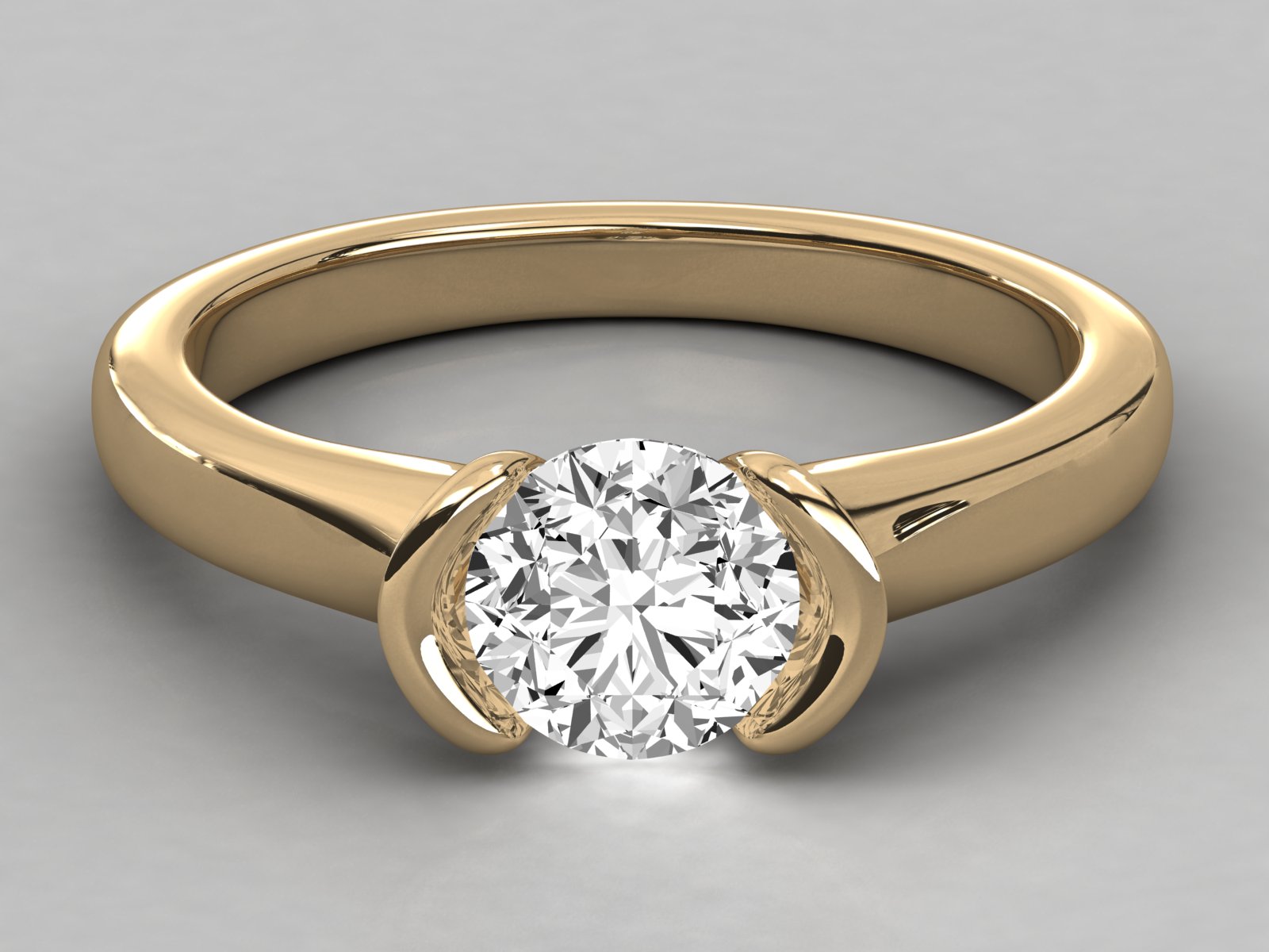 10K  GOLD  SOLITAIRE  LAB GROWN DIAMOND LADIES  RING.
