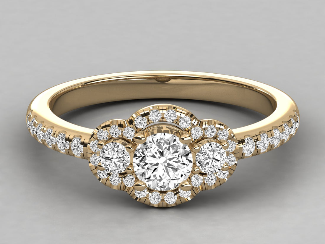 10K GOLD SOLITAIRE LAB GROWN DIAMOND LADIES RING.