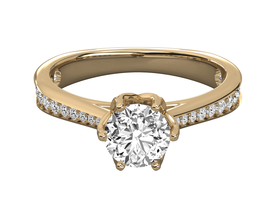 10K GOLD SOLITAIRE LAB GROWN DIAMOND LADIES  RING.