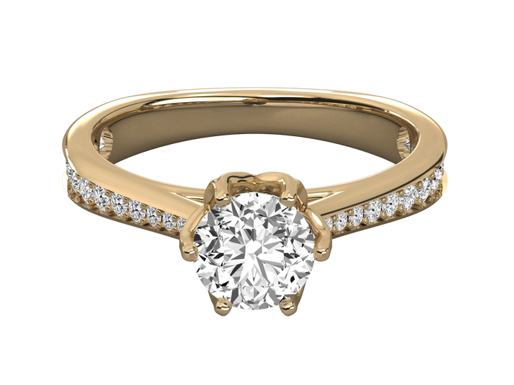 10K GOLD SOLITAIRE LAB GROWN DIAMOND LADIES  RING.
