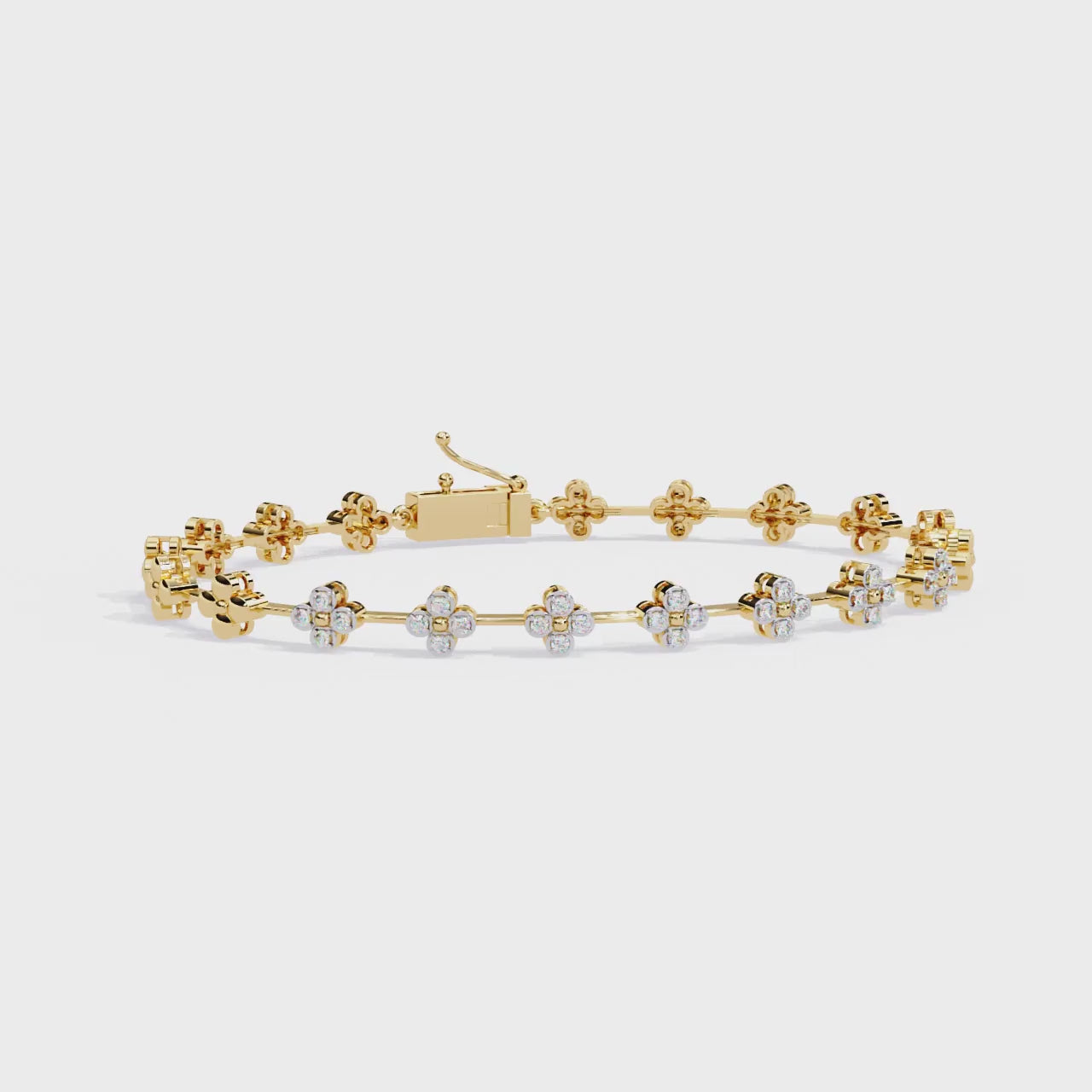 18k Bracelet With  Gold  Fabulous Lab Grown Diamond