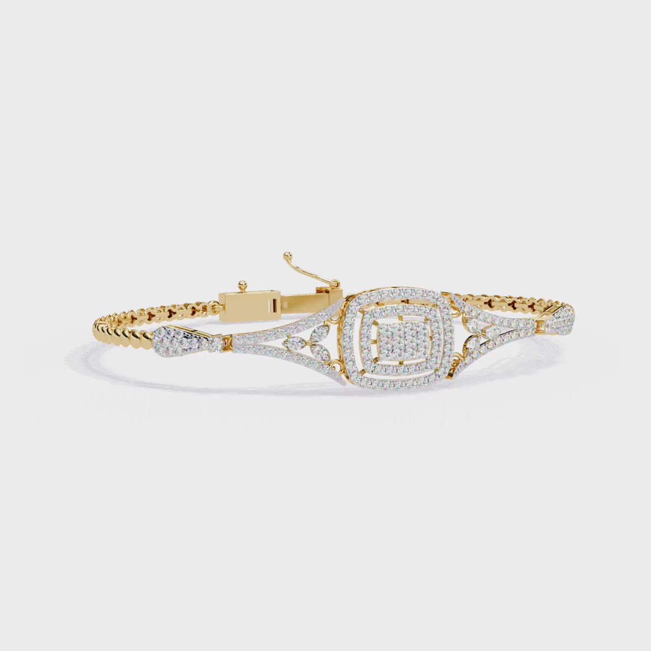 Bracelet With 18k  Gold  Fabulous Lab Grown Diamond