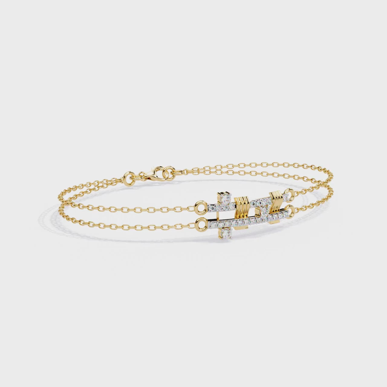 Fabulous  Bracelet With 18k Gold  Lab Grown Diamond.