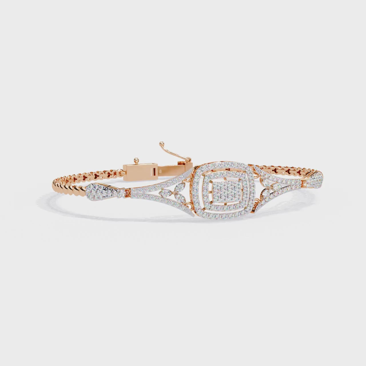 Bracelet With 18k  Gold  Fabulous Lab Grown Diamond