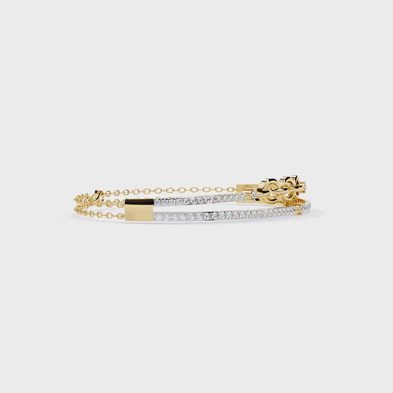 Fabulous  Bracelet With 18k Gold  Lab Grown Diamond.