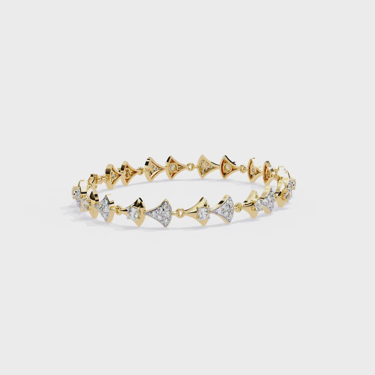 Fabulous  Bracelet With 18k Gold  Lab Grown Diamond.