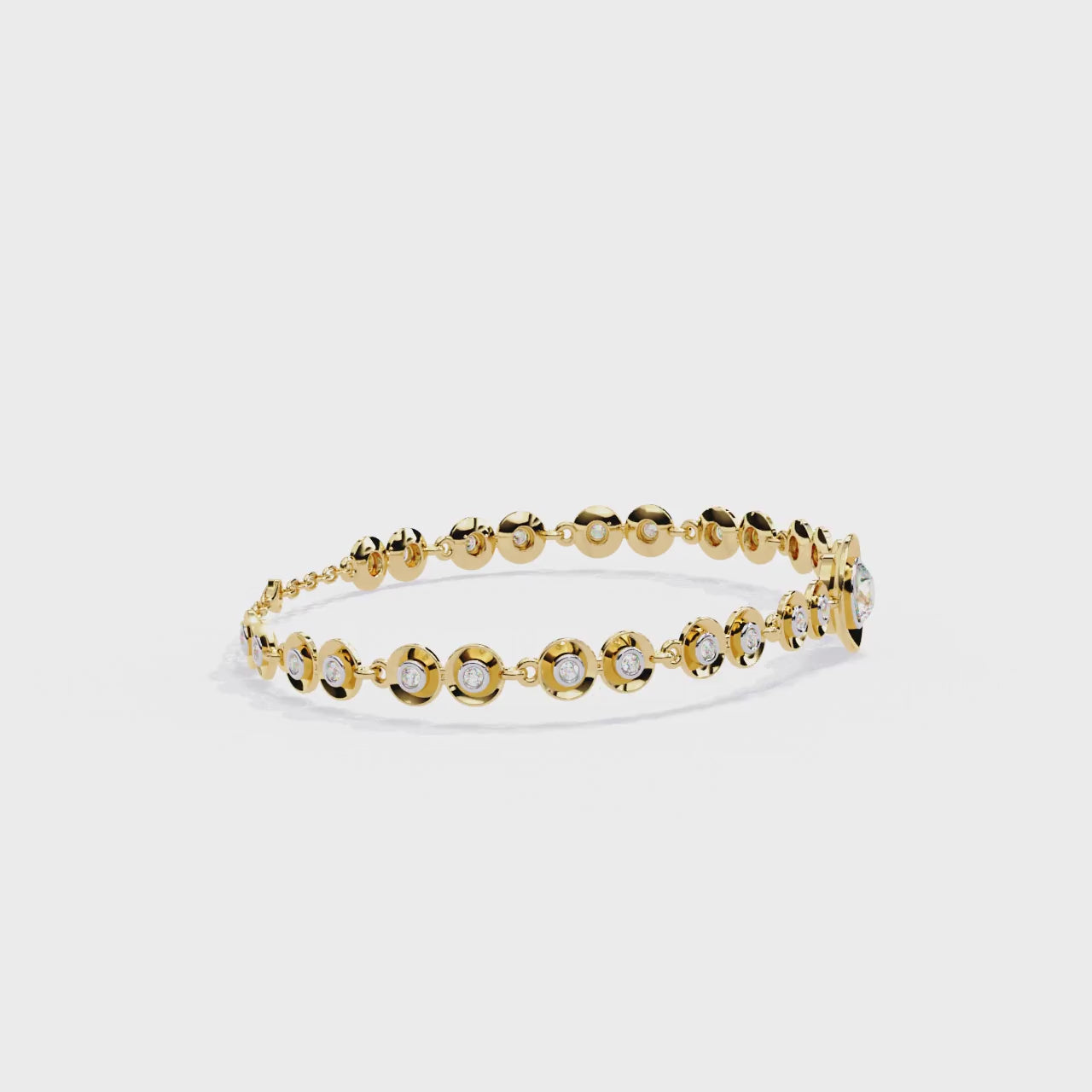 Fabulous  Bracelet With 18k Gold  Lab Grown Diamond.