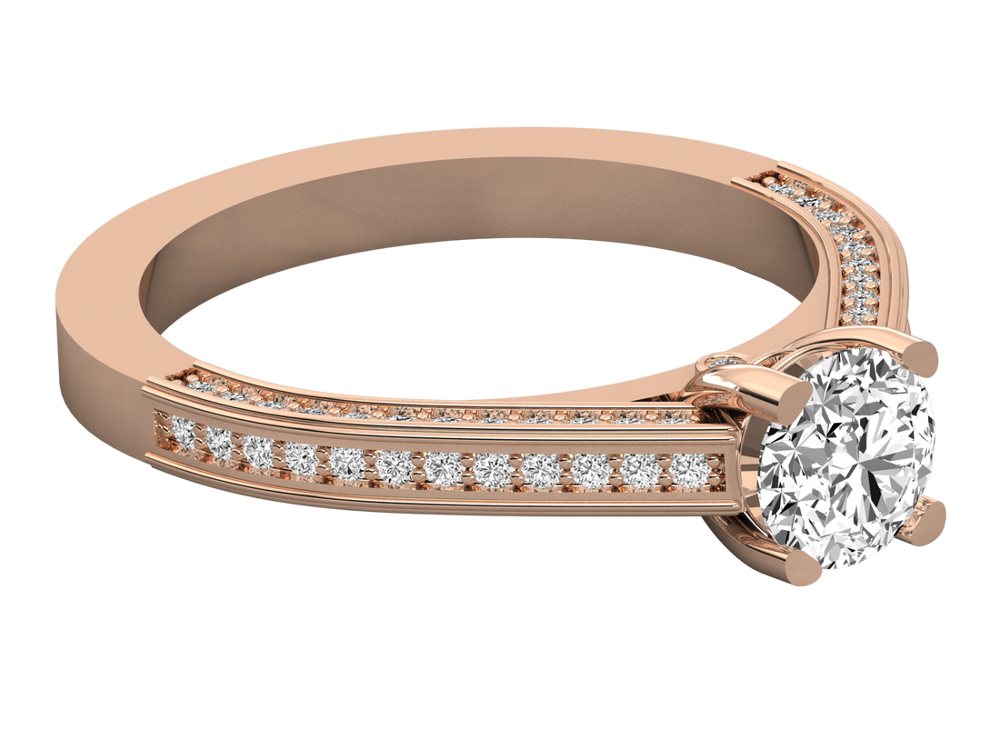 10K GOLD SOLITAIRE  LAB GROWN DIAMOND LADIES RING.