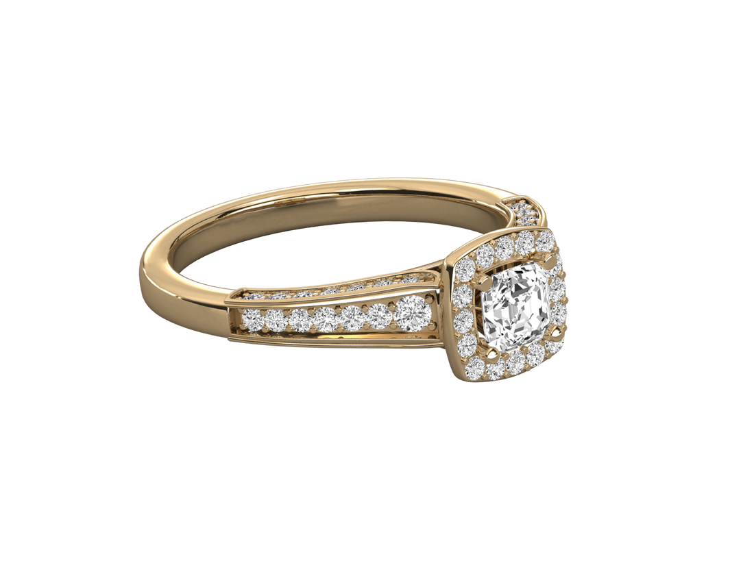 10K GOLD SOLITAIRE LAB GROWN DIAMOND LADIES  RING.