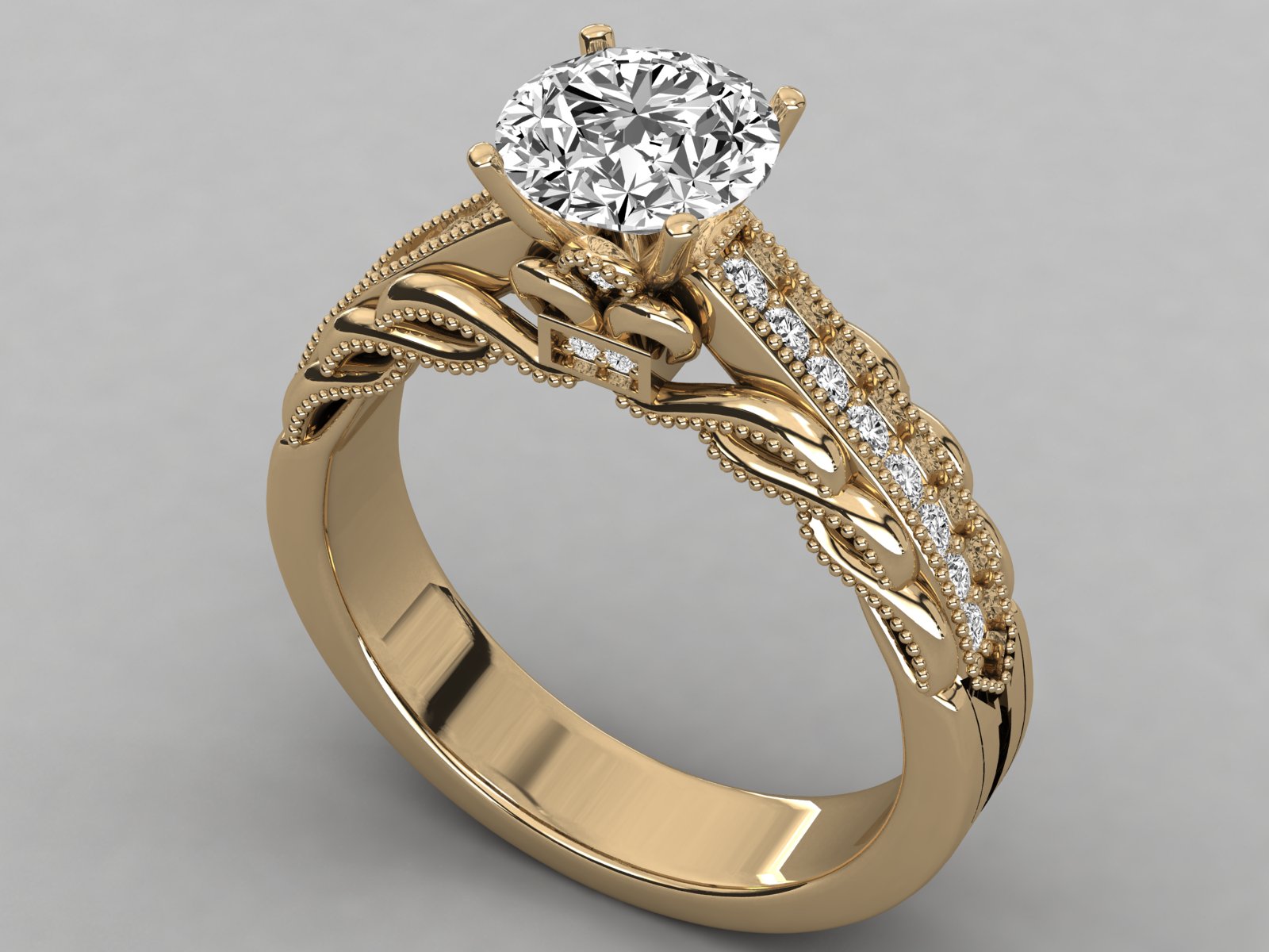 10K GOLD SOLITAIRE  LAB GROWN DIAMOND LADIES  RING.