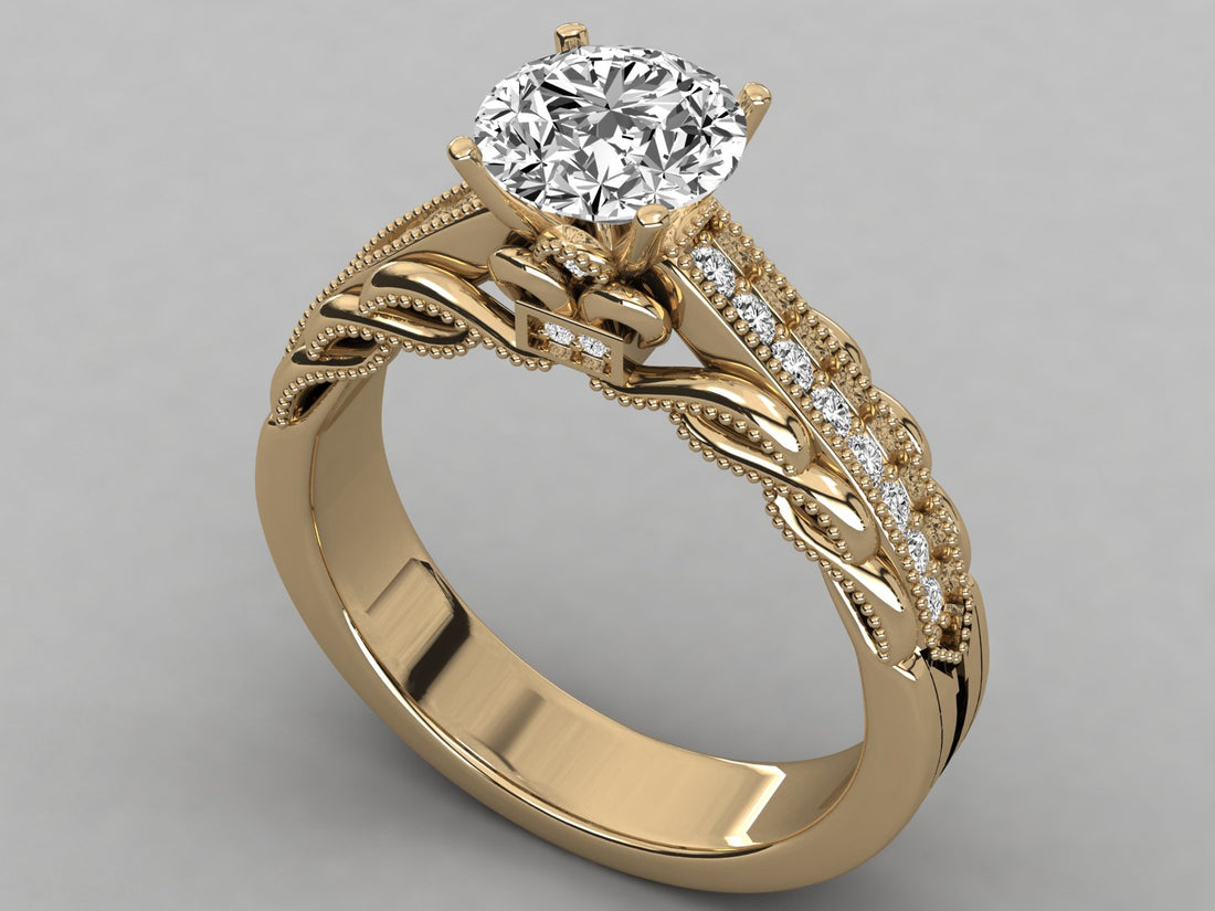 10K GOLD SOLITAIRE  LAB GROWN DIAMOND LADIES  RING.