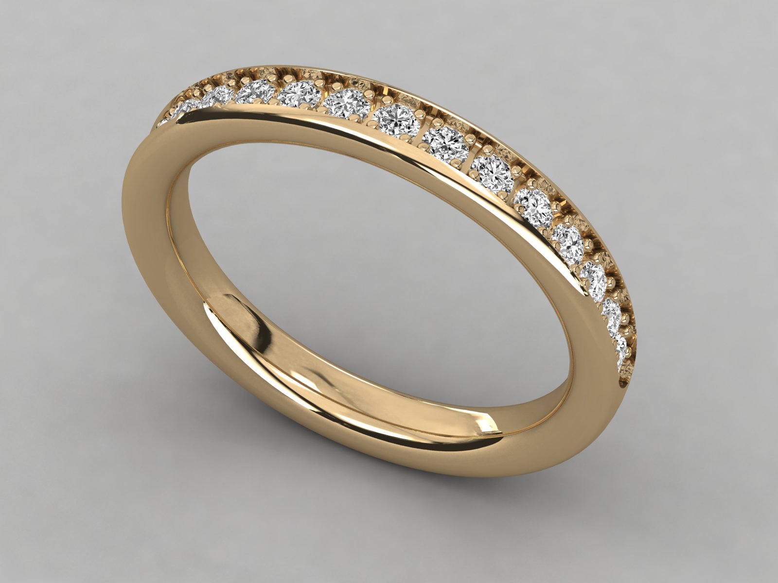 10K GOLD  LAB GROWN DIAMOND LADIES BAND RING.