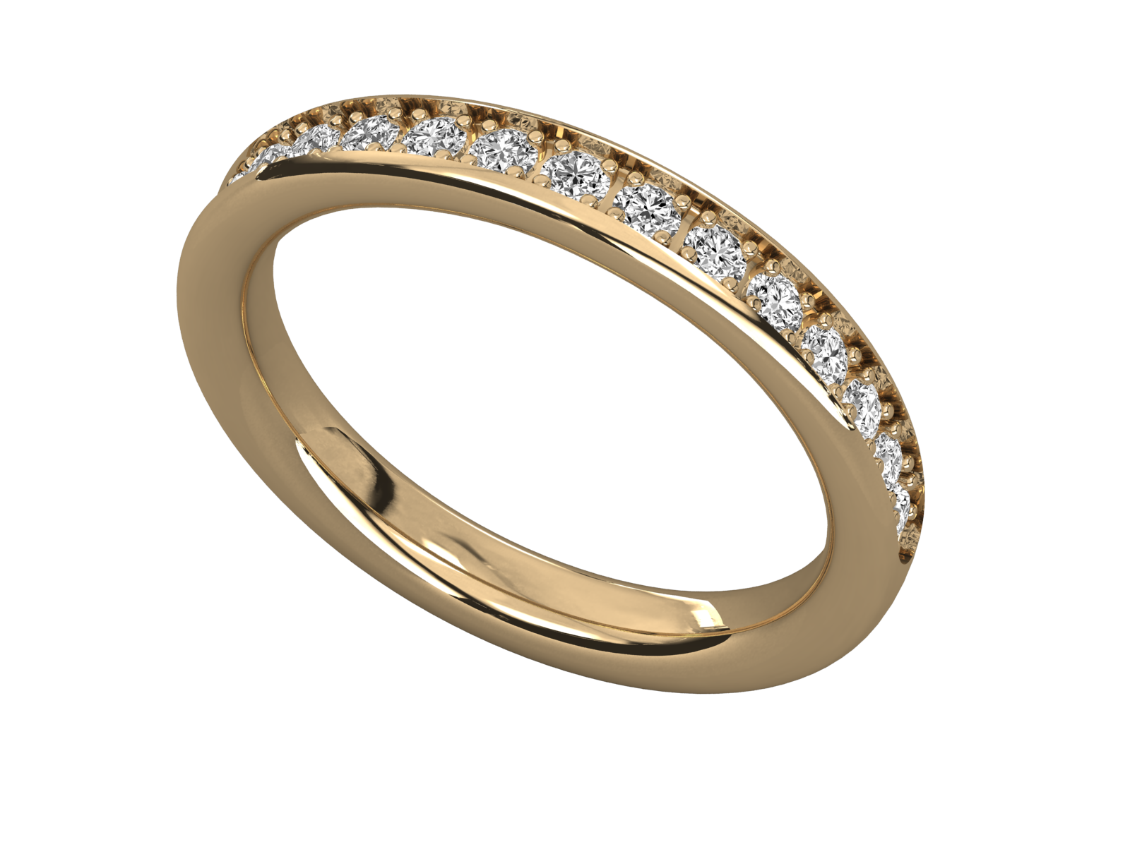 10K GOLD  LAB GROWN DIAMOND LADIES BAND RING.