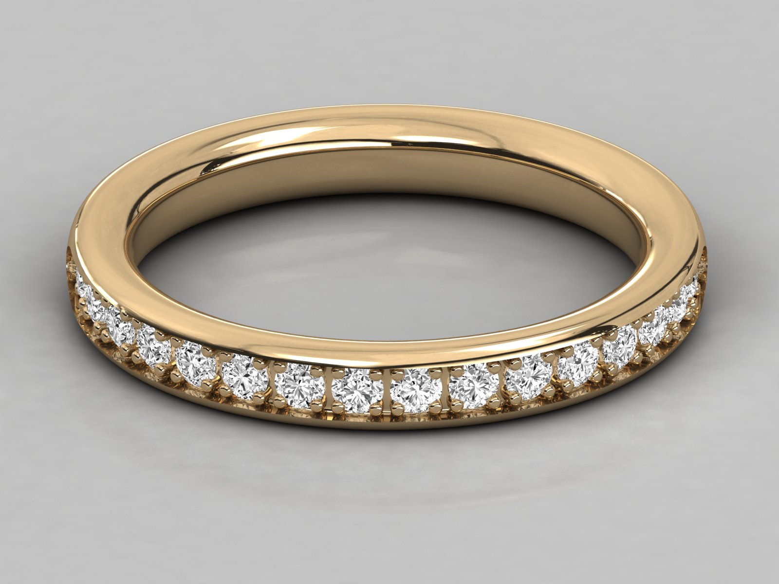 10K GOLD  LAB GROWN DIAMOND LADIES BAND RING.